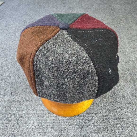 Rare Vintage‎ J.Crew Union Made Wool Patchwork Cap USA 6-Panel Hat Sz M 22" - Picture 3 of 9